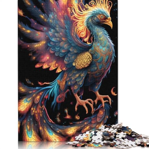 1000-teiliges Puzzle für Erwachsene, farbenfrohes Pfauentier-Puzzle, Geschenk, Kartonpuzzle, tolles Geschenk für Erwachsene, Größe 38 x 26 cm von LiJianXXR