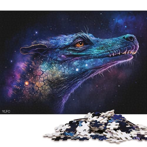 1000-teiliges Puzzle für Erwachsene, kosmisches Krokodil-Puzzle für Erwachsene, Kartonpuzzle, tolles Geschenk für Erwachsene (Größe 38 * 26 cm) von LiJianXXR