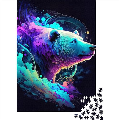 1000-teiliges Puzzle für Erwachsene, lila Blitzbär, kreatives Puzzle für Erwachsene und Kinder, Puzzle, Lernspiel für Erwachsene und Kinder, Größe: 75 x 50 cm von LiJianXXR