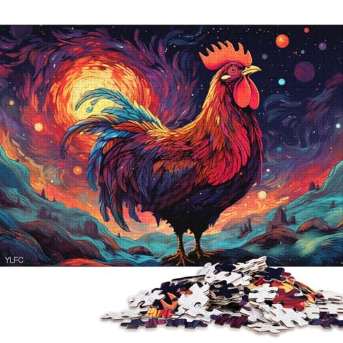 1000-teiliges Puzzle für Erwachsene, psychedelische Kunst, Hahn-Puzzles für Erwachsene, Familienpuzzlespiel aus Karton 38x26cm/1000 Teile von LiJianXXR