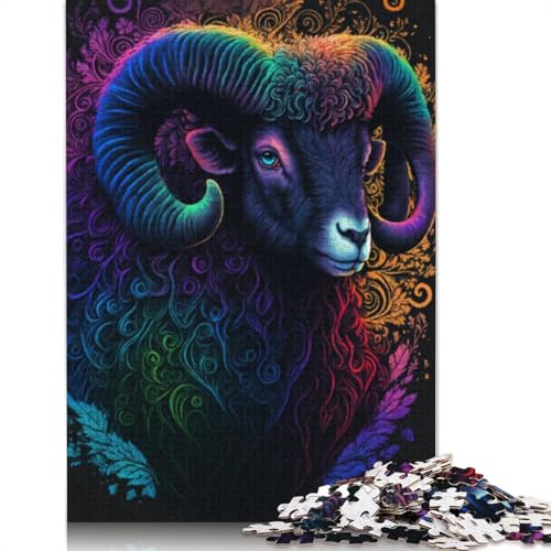 1000-teiliges Puzzle mit Tierziegen-Puzzle für Erwachsene, Kartonpuzzle, zum Dekomprimieren, geistiges Lernspielzeug, Größe 38 x 26 cm von LiJianXXR