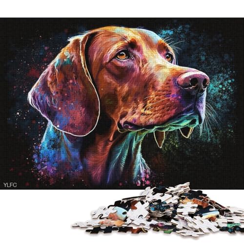 1000-teiliges Puzzle mit Vizsla-Hund, Puzzle für Erwachsene, Holzpuzzle, Lernspiel für Erwachsene und Kinder (Größe 75 * 50 cm) von LiJianXXR