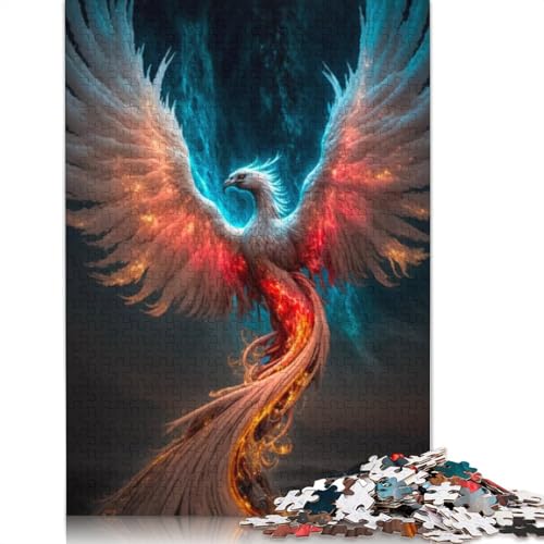 1000-teiliges Puzzle mit Vogel Phönix, Puzzle für Kinder, Kartonpuzzle, Lernspiele für Erwachsene und Kinder, Größe 38 x 26 cm von LiJianXXR