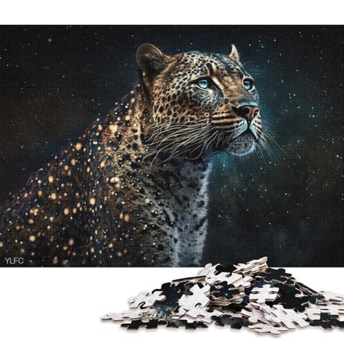 1000-teiliges Puzzlespiel Cosmic Galaxy Leopard, Holzpuzzle, Lernspiele, Heimdekorationspuzzle. (Größe 75 * 50 cm) von LiJianXXR