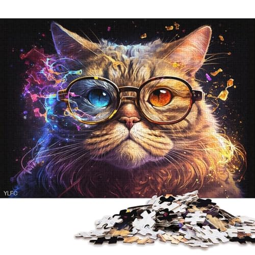 1000-teiliges Puzzlespiel Garfield-Katze mit Brille, Puzzle für Erwachsene, Kartonpuzzle, Lernspiel, Herausforderungsspielzeug (Größe 38 * 26 cm) von LiJianXXR