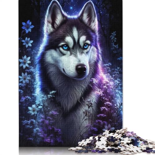 1000-teiliges Puzzlespiel Husky Flower Galaxy Puzzle für Erwachsene, Puzzle, Kartonpuzzle, Heimdekoration, Puzzlegröße: 38 x 26 cm von LiJianXXR