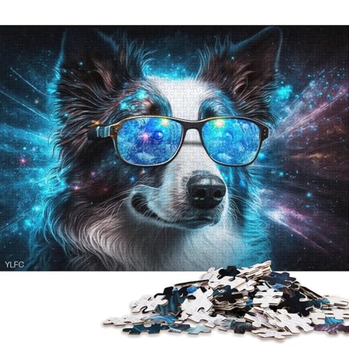 1000-teiliges Puzzlespiel Magic Dream Border Collie, Puzzle für Erwachsene, Kartonpuzzle, Lernspiel, Herausforderungsspielzeug (Größe 38 * 26 cm) von LiJianXXR