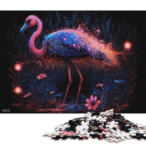 1000-teiliges Puzzlespiel Magische Tiere, Flamingo-Puzzle für Erwachsene, Kartonpuzzle, Lernspiel, Herausforderungsspielzeug (Größe 38 * 26 cm) von LiJianXXR