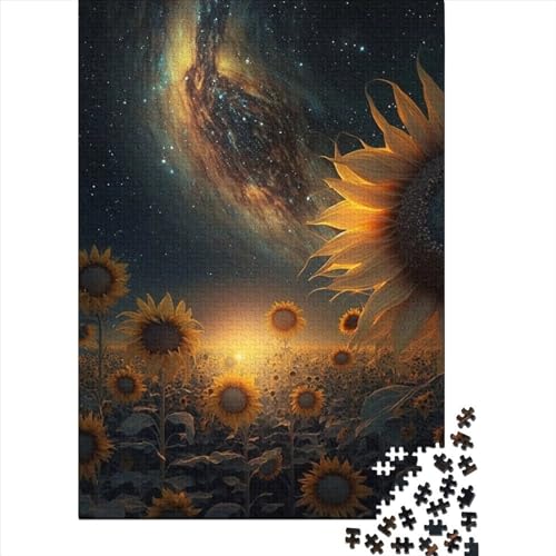 Holzpuzzle Sunflower Galaxy für Erwachsene und Teenager, lustiges Puzzle für Erwachsene, 1000-teiliges Spielzeug, Denkspiel (Größe 75x50 cm) von LiJianXXR