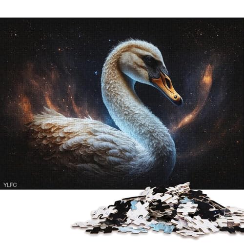 Holzpuzzle mit 1000 Teilen, Cosmic Swan-Puzzle für Erwachsene, Holzpuzzle für die ganze Familie (Größe 75 * 50 cm) von LiJianXXR