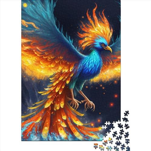 Legendäre Blaue Phönixe, 1000 Puzzles für Erwachsene, 1000 Teile, Holzpuzzle für Erwachsene und Teenager, Lernspiel, Herausforderungsspielzeug (Größe 75x50 cm) von LiJianXXR