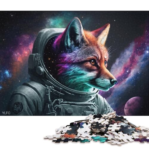 Lustiges Puzzle für Erwachsene, 1000 Teile, Galaxie-Astronauten-Fuchs-Puzzle für Karton, Puzzles, Heimdekoration, Puzzle-Spielzeug (Größe 38 * 26 cm) von LiJianXXR