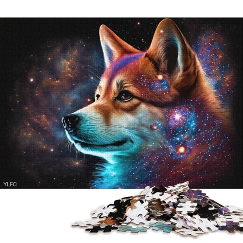 Lustiges Puzzle für Erwachsene, 1000 Teile, Tier-Puzzles mit Shiba-Inu-Universum, Karton-Puzzles, Heimdekoration, Puzzle-Spielzeug (Größe 38 * 26 cm) von LiJianXXR