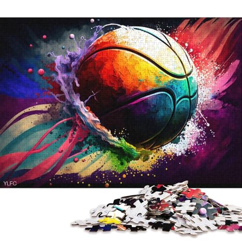 Lustiges Puzzle für Erwachsene, 1000 Teile, farbenfrohes Basketball-Puzzle für Karton, Puzzles, Heimdekoration, Puzzle-Spielzeug (Größe 38 * 26 cm) von LiJianXXR