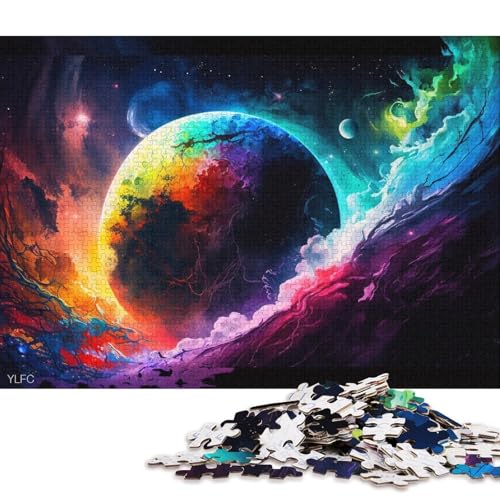 Lustiges Puzzle für Erwachsene, 1000 Teile, farbenfrohes Universum-Planeten-Puzzle für Holzpuzzle, Heimdekorations-Puzzle-Spielzeug (Größe 75 * 50 cm) von LiJianXXR