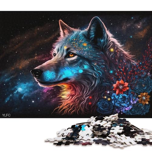 Lustiges Puzzle für Erwachsene, 1000 Teile, kosmische Wolfsblumen, Puzzle für Karton, Puzzles, Heimdekoration, Puzzle-Spielzeug (Größe 38 * 26 cm) von LiJianXXR