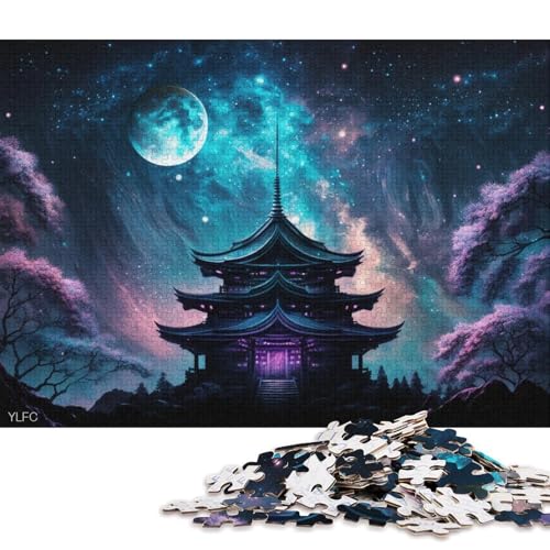 Lustiges Puzzle für Erwachsene, 1000 Teile, kosmischer japanischer Tempel, Puzzle für Holzpuzzle, Heimdekoration, Puzzlespielzeug (Größe 75 * 50 cm) von LiJianXXR