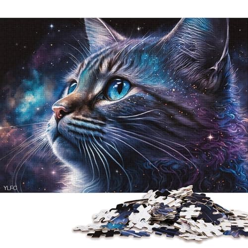 Lustiges Puzzle für Erwachsene, 1000 Teile, kosmisches Tierkätzchen-Puzzle für Karton, Puzzles, Heimdekoration, Puzzle-Spielzeug (Größe 38 * 26 cm) von LiJianXXR