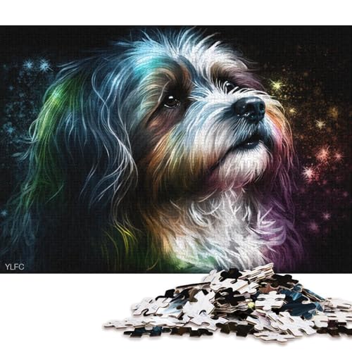 Lustiges Puzzle für Erwachsene, 1000-teiliges Havaneser-Hunde-Puzzle für Karton, Puzzles zur Heimdekoration, Puzzle-Spielzeug (Größe 38 * 26 cm) von LiJianXXR