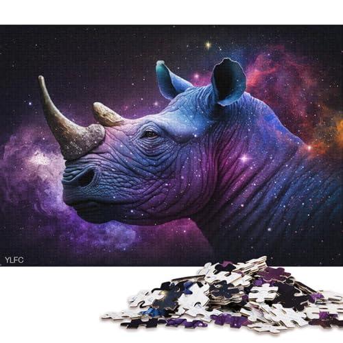 Lustiges Puzzle für Erwachsene, 1000-teiliges kosmisches Nashorn-Puzzle für Karton, Puzzles zur Heimdekoration, Puzzle-Spielzeug (Größe 38 * 26 cm) von LiJianXXR