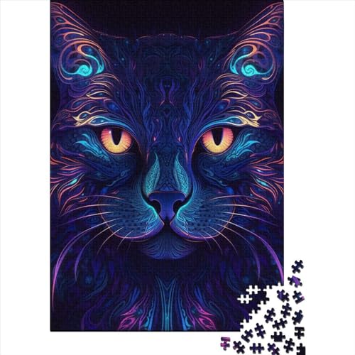 Mysterious Cat Puzzles, 1000 Teile, großes Puzzle für Erwachsene, 1000 Teile für Erwachsene, schwierige Puzzles (Größe 75x50 cm) von LiJianXXR