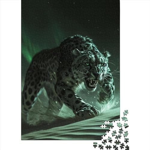 Mystische Wüstenleoparden, 1000 Puzzles für Erwachsene, 1000 Teile, Holzpuzzle für Erwachsene und Teenager, Lernspiel, Herausforderungsspielzeug (Größe 75x50 cm) von LiJianXXR