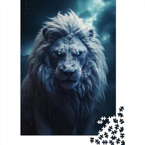 Prowling Lions Holzpuzzle für Erwachsene, Puzzle für Erwachsene, Puzzlespiel ganze Familie und die (Größe 75x50 cm) von LiJianXXR