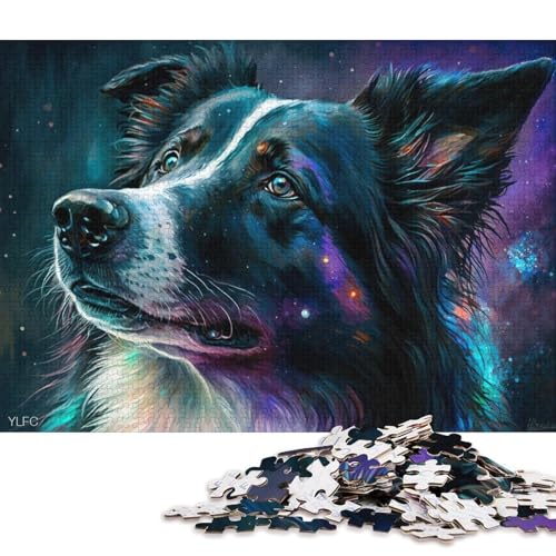 Puzzle 1000 Teile, Bunte Border Collies, Puzzle für Kinder, Papppuzzle, tolles Geschenk für Erwachsene (Größe 38 * 26 cm) von LiJianXXR