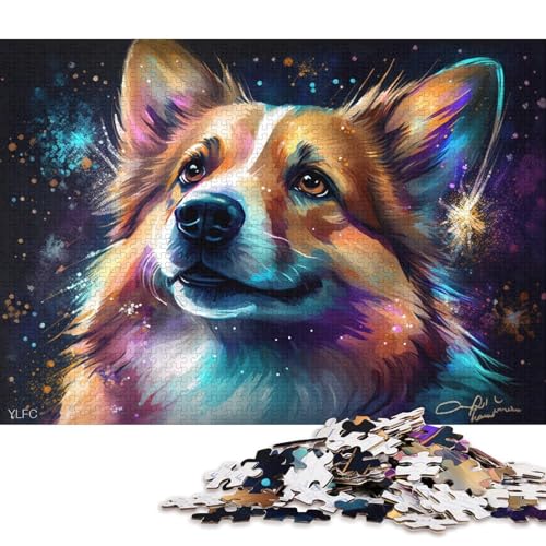 Puzzle 1000 Teile, Bunte Corgi-Puzzles für Erwachsene und Kinder, Papppuzzle, Lernpuzzle, Familienspiel (Größe 38 * 26 cm) von LiJianXXR