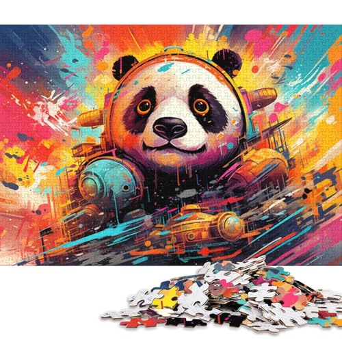 Puzzle 1000 Teile, Bunte Roboter-Panda-Puzzles für Erwachsene und Kinder, Kartonpuzzle, Heimdekorationspuzzle 38x26cm/1000 Teile von LiJianXXR