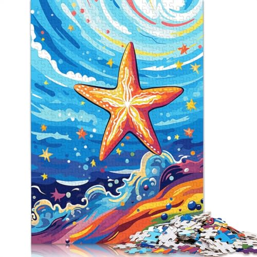 Puzzle 1000 Teile, Bunte Seesterne, Puzzle für Erwachsene, Kartonpuzzle, Puzzle für Kinder, Geschenke, 38 x 26 cm von LiJianXXR