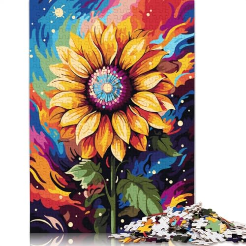 Puzzle 1000 Teile, Bunte Sonnenblumen-Puzzles für Erwachsene, Kartonpuzzle, tolles Geschenk für Erwachsene, 38 x 26 cm von LiJianXXR