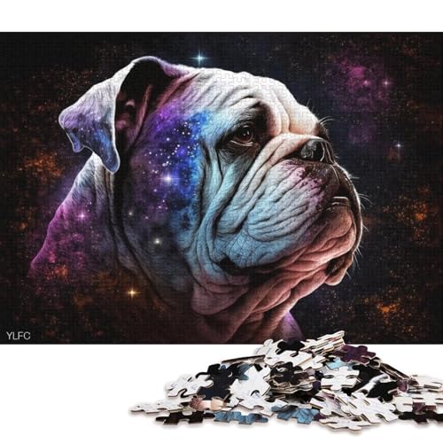 Puzzle 1000 Teile, Cosmic Bulldog, Puzzle für Kinder, Holzpuzzle, tolles Geschenk für Erwachsene (Größe 75 * 50 cm) von LiJianXXR