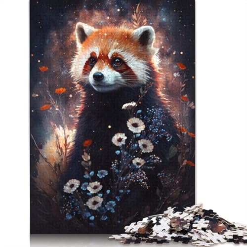 Puzzle 1000 Teile, Galaxie, Rote Pandablume, für Erwachsene und Kinder, Kartonpuzzle, Lernspiel, Größe: 38 x 26 cm von LiJianXXR