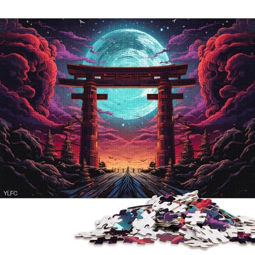 Puzzle 1000 Teile, Japanisches Torii-Tor, Kunst-Puzzle für Erwachsene, Holzpuzzle, Puzzle für Erwachsene, Lernspiel, Herausforderungsspielzeug 75x50cm/1000 Teile von LiJianXXR