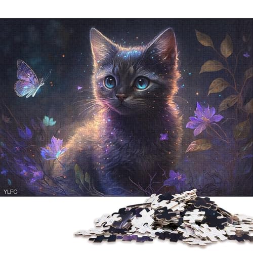 Puzzle 1000 Teile, Kätzchen im Wald, Puzzle für Erwachsene, Kartonpuzzle, Puzzle für Erwachsene, Lernspiel, Herausforderungsspielzeug 38x26cm/1000 Stück von LiJianXXR