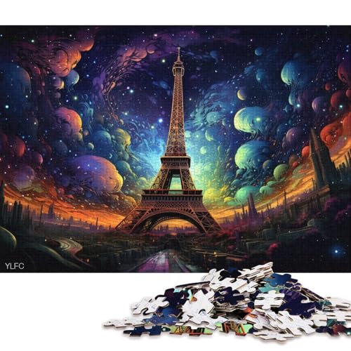 Puzzle 1000 Teile, Kunst-Eiffelturm-Puzzle für Erwachsene, Holzpuzzle, Puzzle für Erwachsene, Lernspiel, Herausforderungsspielzeug 75x50cm/1000 Stück von LiJianXXR