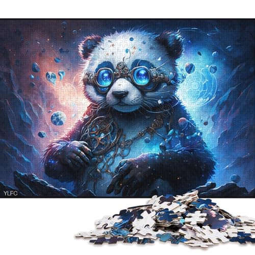 Puzzle 1000 Teile, Magisches Tierpanda-Puzzle für Kinder, Holzpuzzle, tolles Geschenk für Erwachsene (Größe 75 * 50 cm) von LiJianXXR