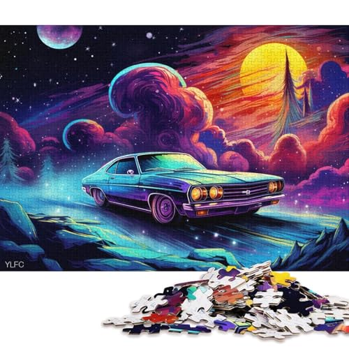 Puzzle 1000 Teile, Sportwagen im Weltraum, Puzzles für Erwachsene und Kinder, Kartonpuzzle, Heimdekorationspuzzle 38x26cm/1000 Teile von LiJianXXR