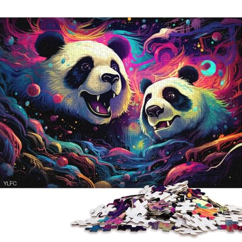 Puzzle 1000 Teile, Wütender Panda, Puzzle für Erwachsene und Kinder, Holzpuzzle, Heimdekorationspuzzle 75x50cm/1000 Teile von LiJianXXR