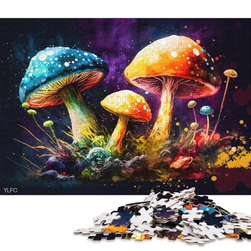 Puzzle 1000 Teile, buntes Pilz-Puzzle für Kinder, Kartonpuzzle, tolles Geschenk für Erwachsene (Größe 38 * 26 cm) von LiJianXXR