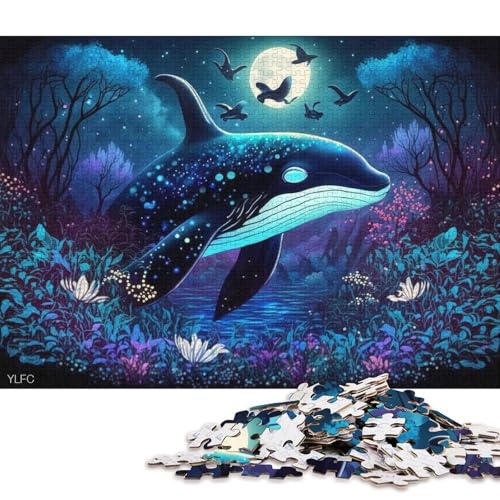 Puzzle 1000 Teile, magischer Killerwal, Puzzle für Kinder, Papppuzzle, tolles Geschenk für Erwachsene (Größe 38 * 26 cm) von LiJianXXR