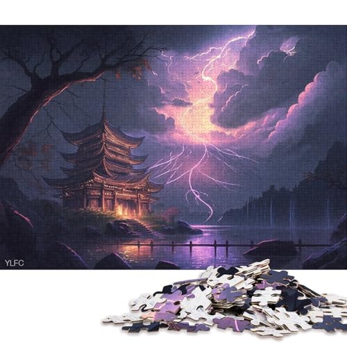 Puzzle 1000 Teile Japanischer Tempel, Puzzle für Erwachsene und Kinder, Holzpuzzle, Heimdekorationspuzzle 75x50cm/1000 Teile von LiJianXXR