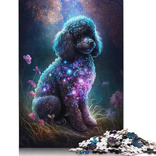 Puzzle 1000 Teile Puzzle für Erwachsene und Kinder, Pudel, Blumen-Galaxie, Puzzle für Erwachsene, Holzpuzzle, anspruchsvolles Spiel, Größe: 75 x 50 cm von LiJianXXR