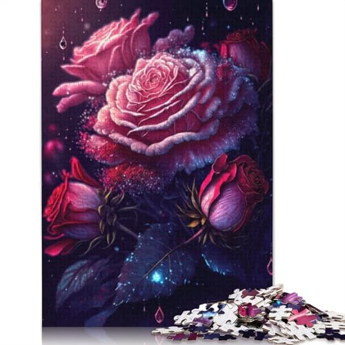 Puzzle 1000 Teile Puzzle für Erwachsene und Kinder Schöne Rose Puzzle für Erwachsene Kartonpuzzle Lernspiel Größe 38x26cm von LiJianXXR