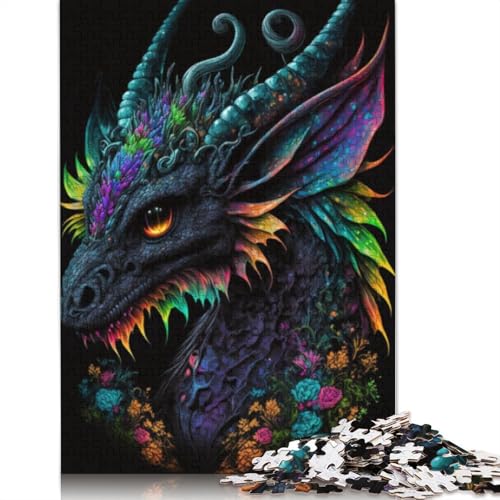 Puzzle 1000 Teile Puzzle für Erwachsene und Kinder Tiere Drachen Puzzle für Erwachsene Kartonpuzzle Lernspiel Größe 38x26cm von LiJianXXR