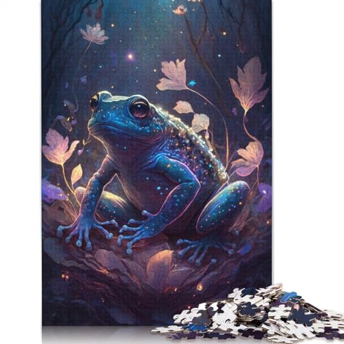 Puzzle 1000 Teile Traumfrosch-Blumenpuzzle für Erwachsene und Kinder, Papppuzzle, pädagogisches Spielzeug zum Stressabbau, Puzzlegröße: 38 x 26 cm von LiJianXXR