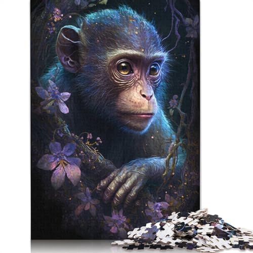 Puzzle 1000 Teile für Erwachsene, AFFE, Blume, Galaxie, Puzzle für Erwachsene, Kartonpuzzle, Spaß für die ganze Familie, Puzzlegröße: 38 x 26 cm von LiJianXXR