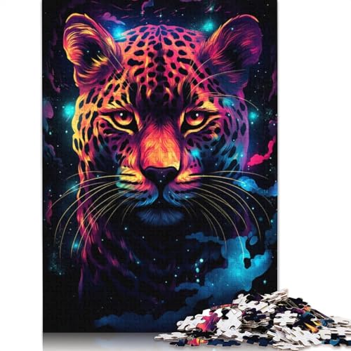 Puzzle 1000 Teile für Erwachsene, Art Galaxy Leopard, Puzzles für Erwachsene und Kinder, Holzpuzzle, Spielzeug, Denkspiel, 75 x 50 cm von LiJianXXR