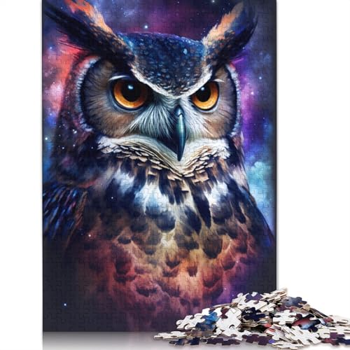 Puzzle 1000 Teile für Erwachsene, Art Owl Galaxy Puzzle für Erwachsene, Holzpuzzle, Familienspiele, Größe: 75 x 50 cm von LiJianXXR